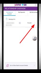 #3.Balance देखे :-Account पे क्लिक करने के बाद आपको आपके खाते के अंतिम के कुछ नम्बर और balance दिखाई देने लगेगा।